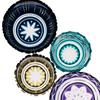 Yamashita Kogei Rock Glass Lazuli X H85mm Satsuma Kiriko Double Lattice Old 13049060 Green/Lapis 78
