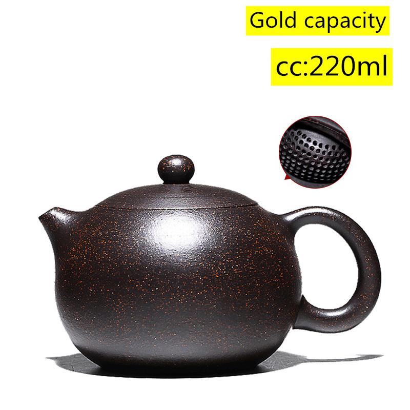 Chinese Yixing teapot purple clay xishi pot handmade unique shape pot kettle home ball hole Dahongpao oolong tea tea set 150ml