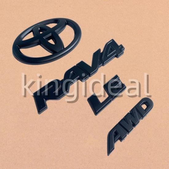 - 2024 2025 Overlay For RAV4 LE AWD Hybrid Matte Black Out letters Kit