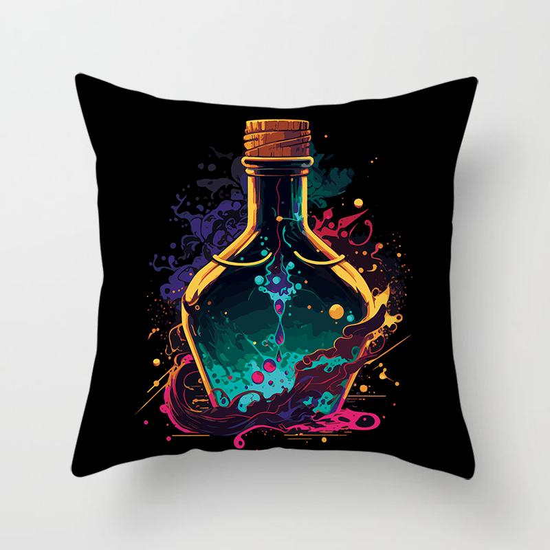 Fashion magic bottle pillowcase decoration printing square  car sofa fashion cushion cover 45*45cm home improvement