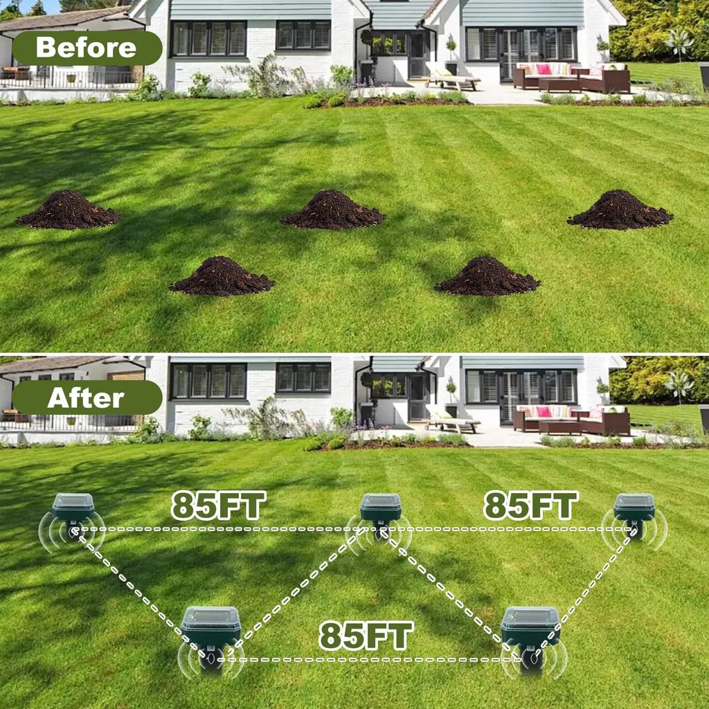 Solar Ultrasonic Rat Repellent Built-in Buzzer Outdoor Ultrasonic GardenLawn LED Electronic Breeding Snake Repellent