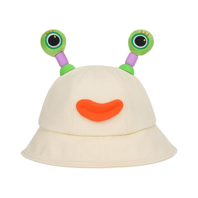

Cartoon Sun Hat with Retractable Tentacles LED Fisherman Hat Women Summer Sun Hat Lovely Animes Caps for Outdoor Travel бежевий