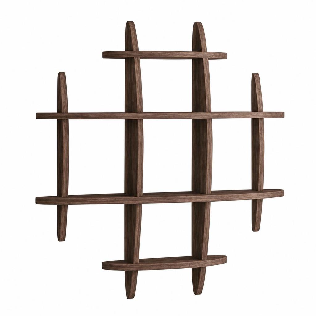 Wooden Wall Display Shelf Versatile for Reading Area, Entryway