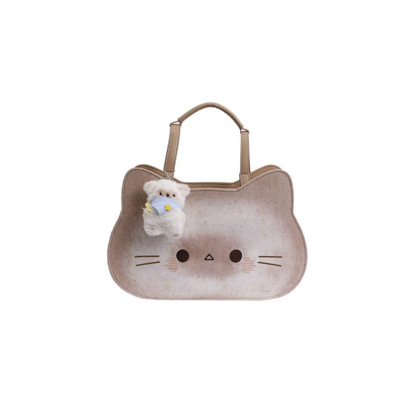 Stylish Large-capacity Underarm Bag Female New Cute Cartoon Cat Tote Bag Multi-functional Backpack