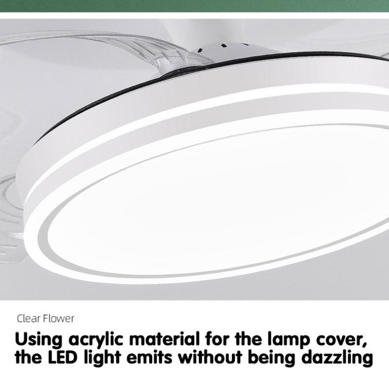 Indoor LED Lighting Fan Household 3 Colors Dimming Ceiling Fan Lamp DC Motor 36"42"48" Electric Ceiling Fan Light