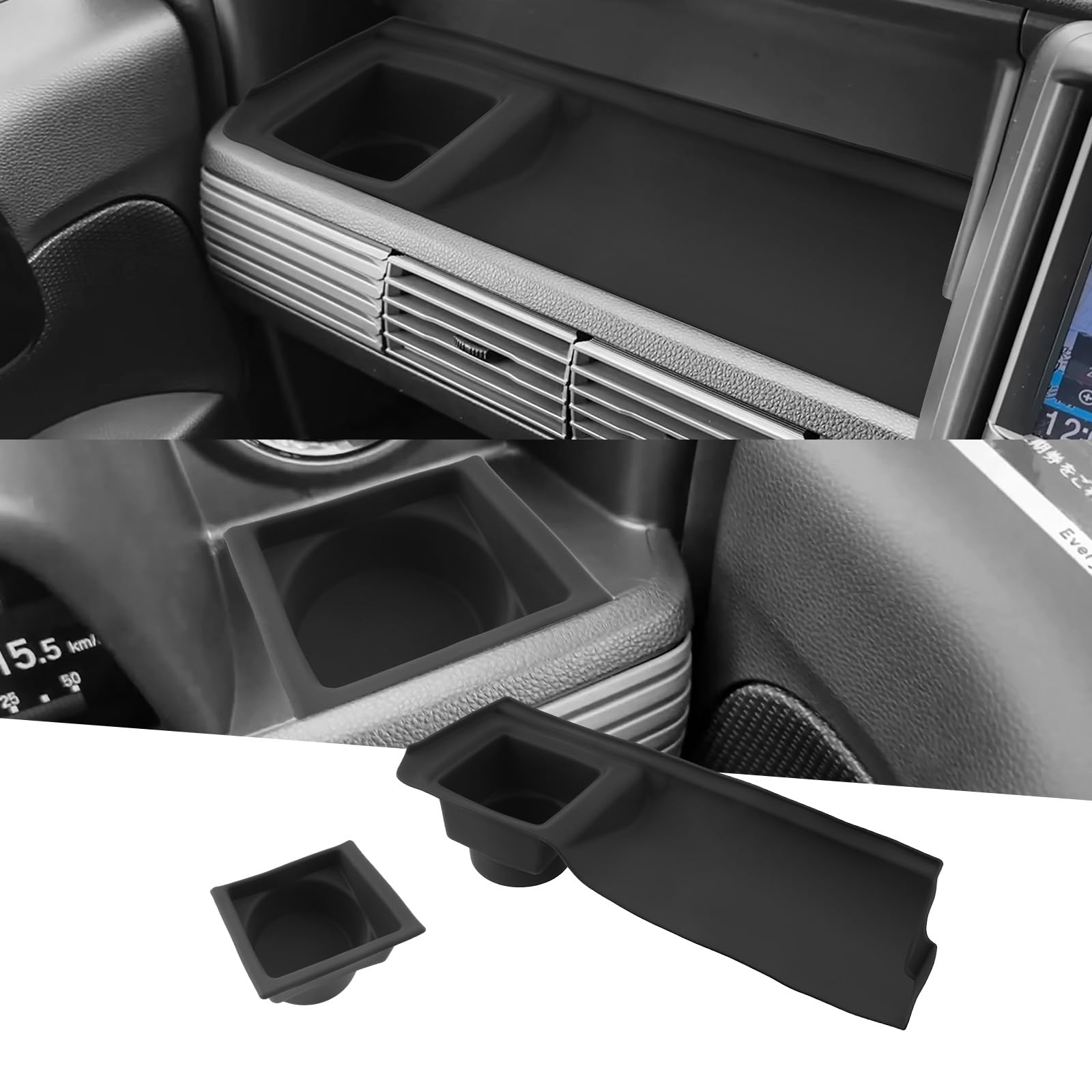 

GAFAT Passenger Seat Open Tray Mat for Honda Series and Custom Silicone Front Storage Scratch and Drop Easy Interior Accessories N-VAN JJ1/JJ2 (2018 чёрный