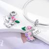 Kupferbeschichtete Blumen Charms Perlen Anhänger Sonnenblume Schmetterling Hängend Passend für Original Armband Cz Pavé Schmuckherstellung