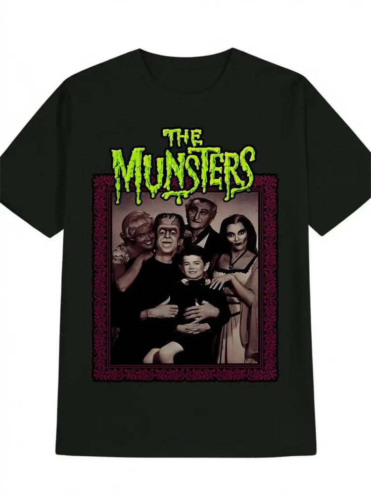 

Men s THE MUNSTERS Graphic T-Shirt - Black with Green and Purple Accents, Short M