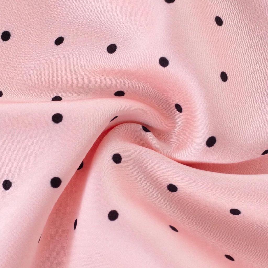 Spring 2026 Polka Dot Puff Sleeve French Lace Dress - Vacation Style