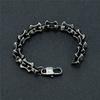 Locomotive Vintage Oxidized Black Keel Chain Link Men Bracelet Punk Stainless Steel Motorcycle Bracelets Male Jewelry