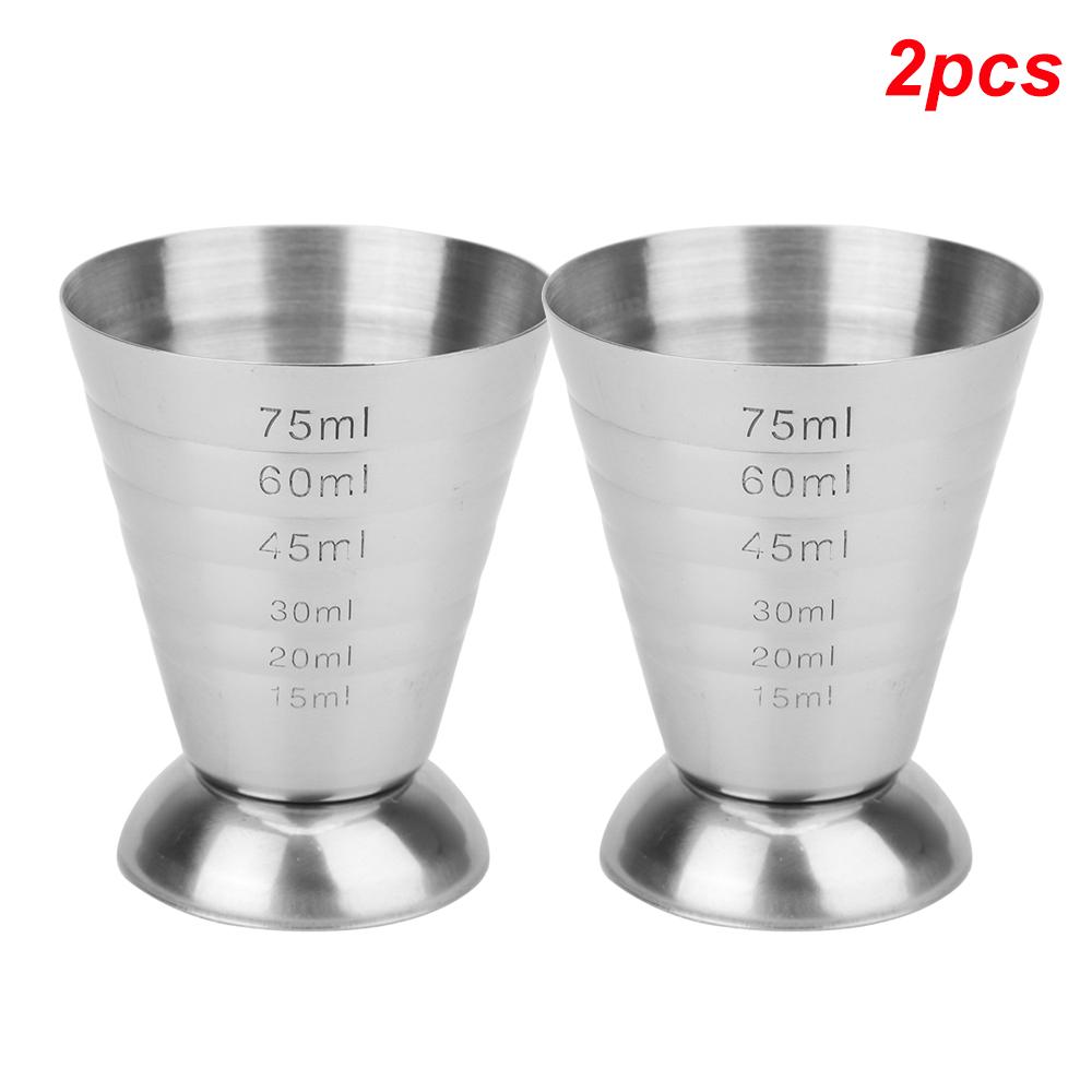 

Чашка 2,5 унции/75 мл Барный шейкер для коктейлей Джиггер Инструменты для коктейлей из нержавеющей стали Мерная чашка Бар Смешанные напитки Бытовые принадлежности