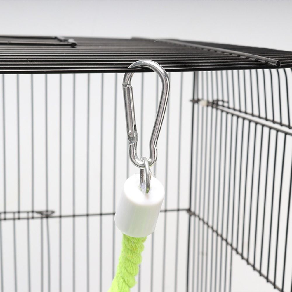 Flexible Budgie Chew Toy Cotton Parrot Bell Stand Perch Cotton Rope  Cockatiel Swing Bite