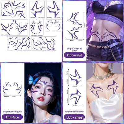 K-Pop Demon Hunters Temporary Tattoos - Rumi & Jinu Set for Cosplay & Halloween | HUNTR/X & Saja Boys Designs