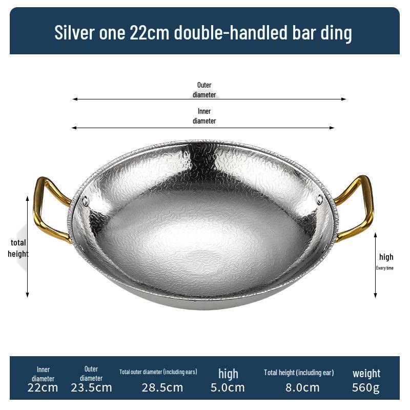 

Gold Double Ear Stainless Steel Seafood Pot with Alcohol Stove for Camping