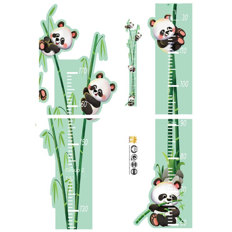 Cartoon Animal Cat Height Measurement Wall Sticker Height Growth Diagram Of Tropical Leaves Wall Sticker Vinyl Wallpaper