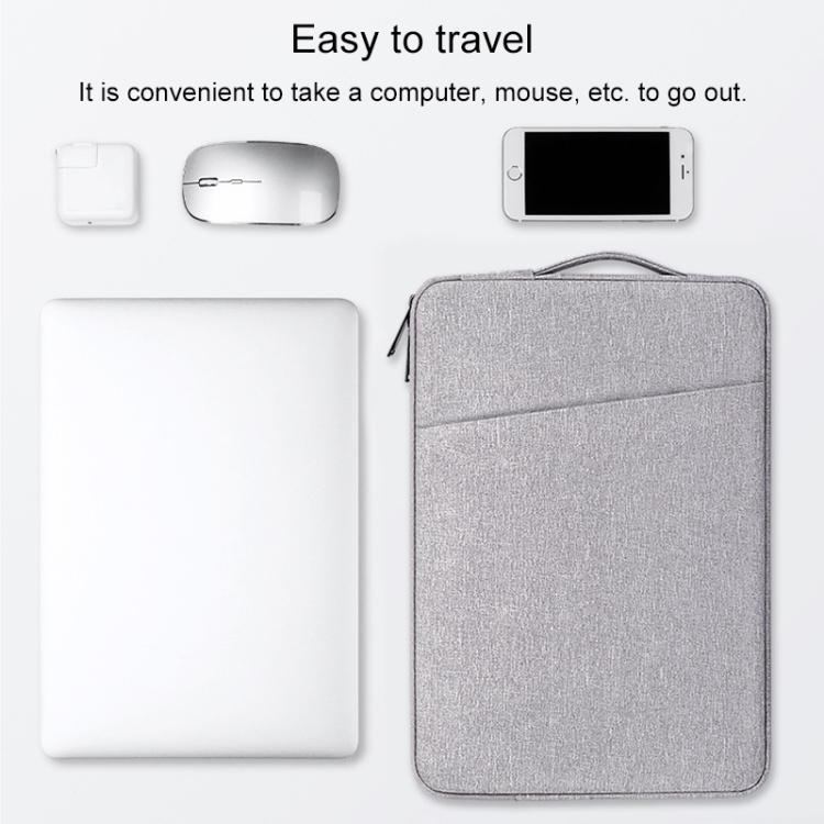 ND01D Polyester Felt Laptop Sleeve for 14.1 Inch Notebook, Waterproof Protective Carrying Bag with Front Pocket & Telescopic Handle