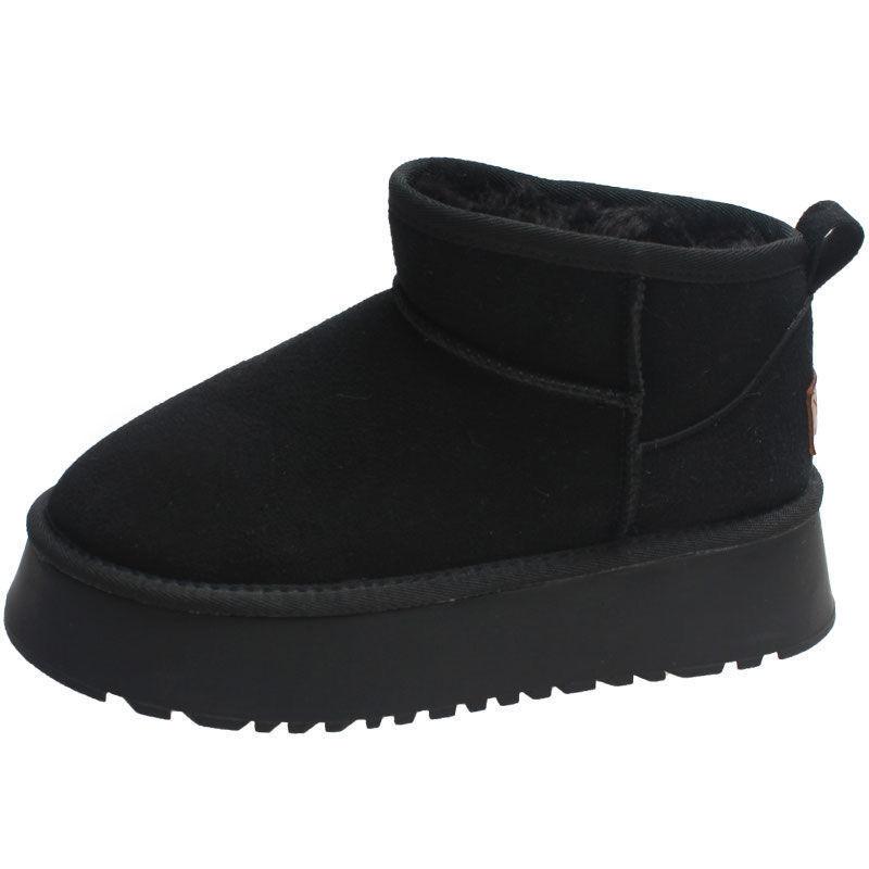 thick-soled non-slip snow boots for women's 2025 new winter warm bread shoes, one pedal, piled and thickened cotton shoes