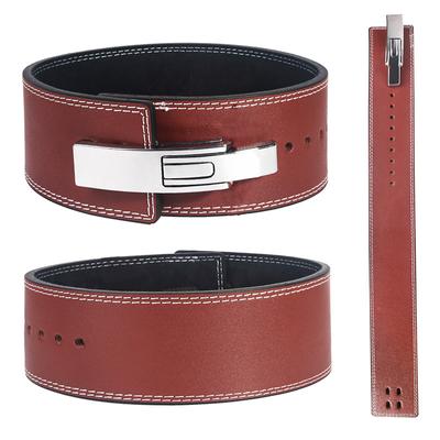 + Boucle à levier Ceinture de fitness Protection de la taille Squat profond Traction dure Exercice d'haltérophilie + ceinture de levage en peau de vache pour hommes
