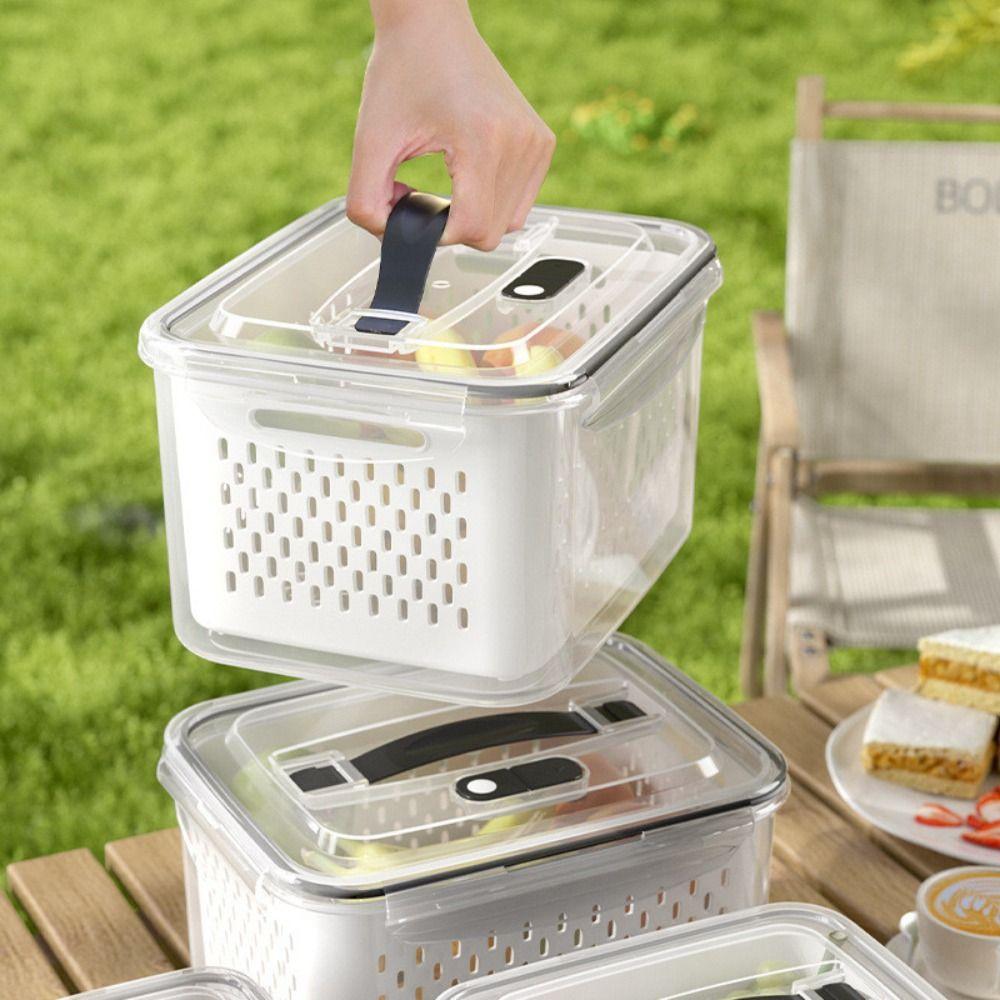 800/1700/3150ML Double-layer Storage Box Large Capacity Fridge Freezer Box