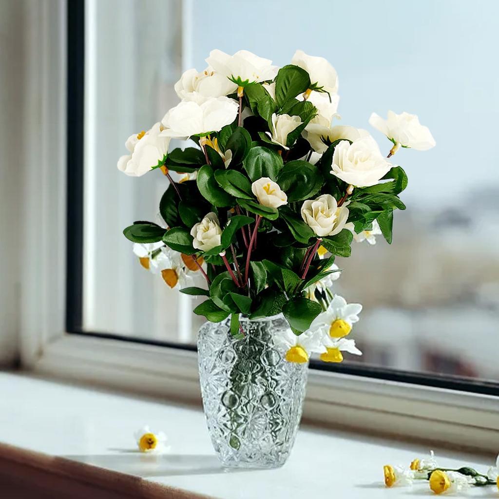 Indoor Silk Flower Artificial Faux Flowers Outdoor UV Resistant Garden Plants Faux Plants For Indoor Home Kitchen Table Centerpieces Decor