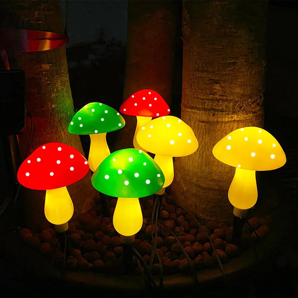 Creative Solar Mushroom Lights Outdoor LED Garden Lamp Waterproof Pathway Landscape Lights for Home Patio Lawn Christmas Decor
