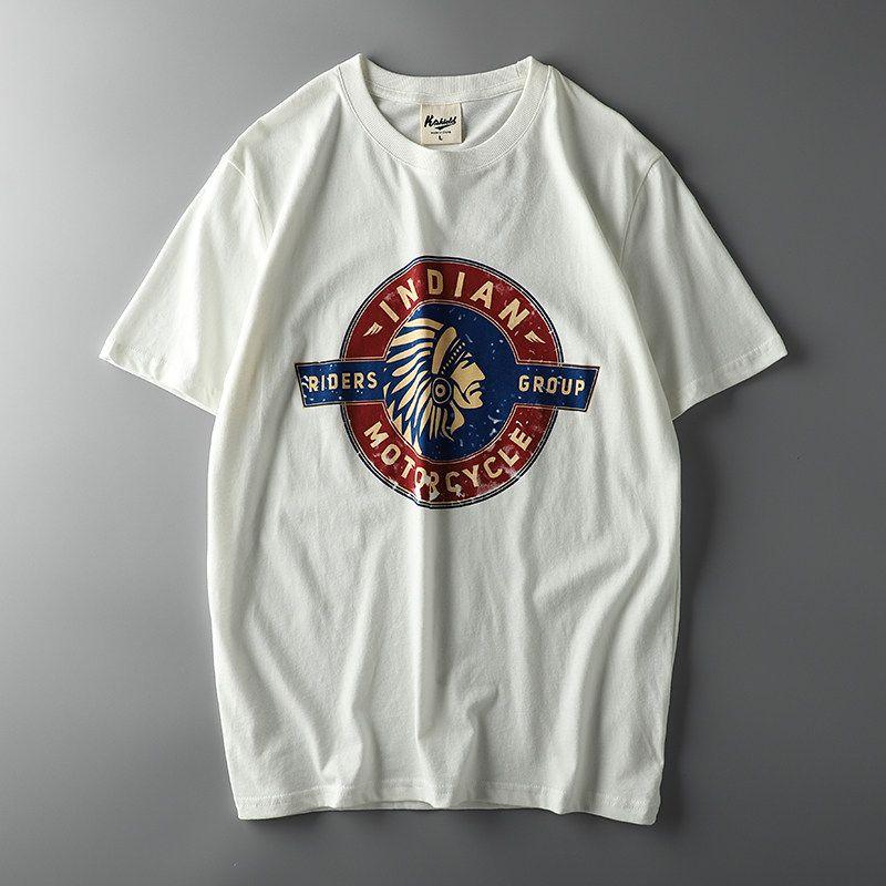 Export Tail Single Men's Cut Label Cattle Goods Amekaji American Retro T-shirt Short Sleeve Trendy Super Hot Half Sleeve Tops