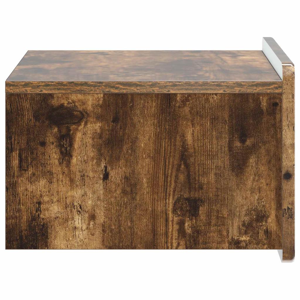 Wall Mounted Nightstand Smoked Oak 49 x 34.5 x 24 cm