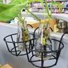 5pcs Iron Plant Holder Hanging Flower Pot Railing Balcony Veranda Planter Rack Hanging Basket Houseplant Flower Stand Pot Holder Flower Pot Stand