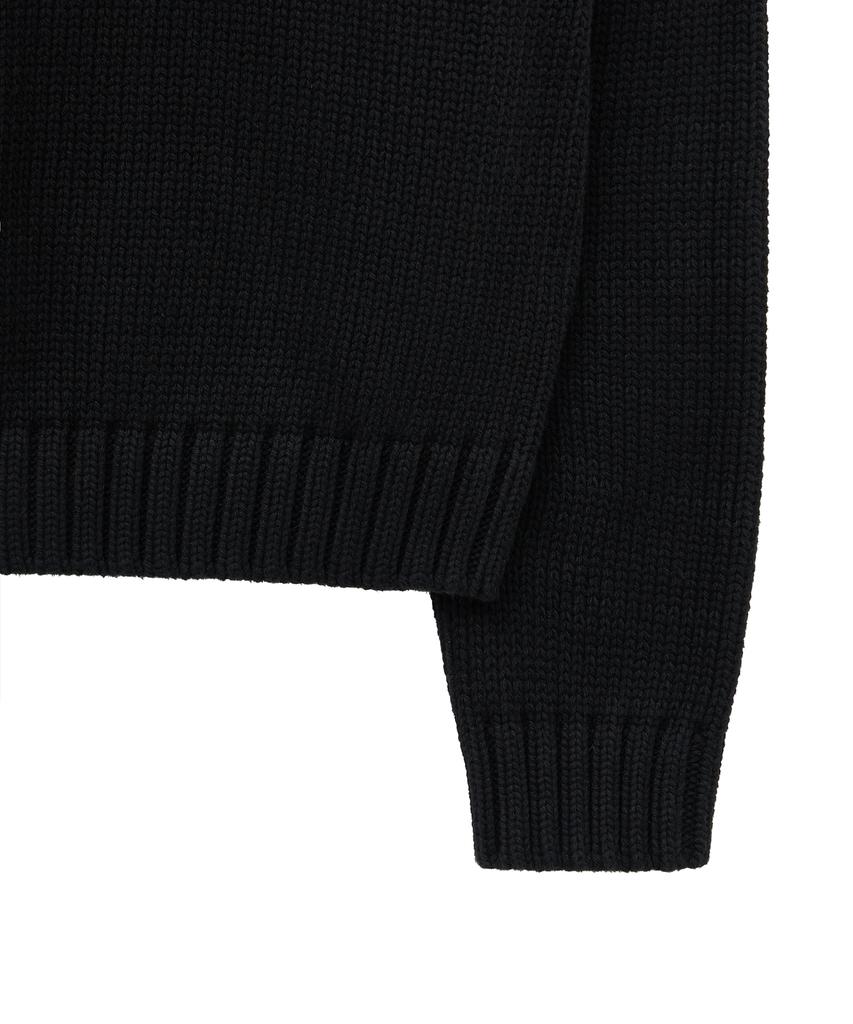 NOIRER Low Gauge Heavy Crop Knit (Black)