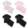 Sommer Mädchen Chiffon Pyjamas Seide Pyjama Shorts Sets Pyjamas Kinder Sterne Mond Druck Mädchen Nachtwäsche Set Kleidung für Teenager