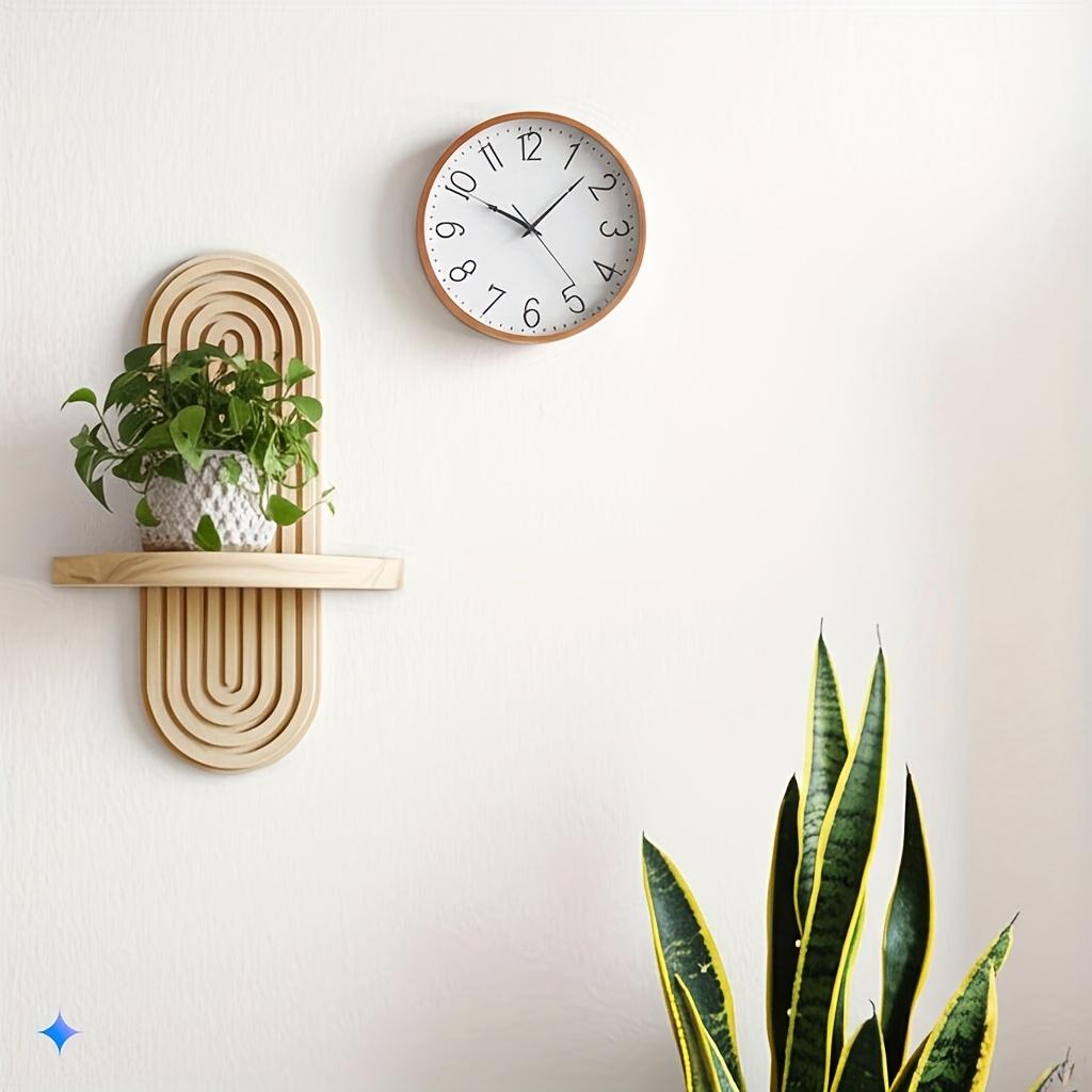 Wall Mounted Storage Rack Wood Color Wall Mounted Candle Storage Rack Suspended Bathroom Storage Rack Living Room Decoration