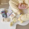 Coral Fleece Socks Women's Autumn and Winter Thickened Medium Tube Socks Cute Star Towels No Hair Loss Sleep Socks Home Floor Socks