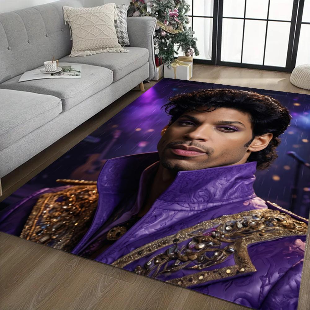 Prince Purple Guitar Performance Carpet Suitable For Outdoor Playrooms Dormitory Study Room Antislip Rug Office Home Decor Wedding Party Gift