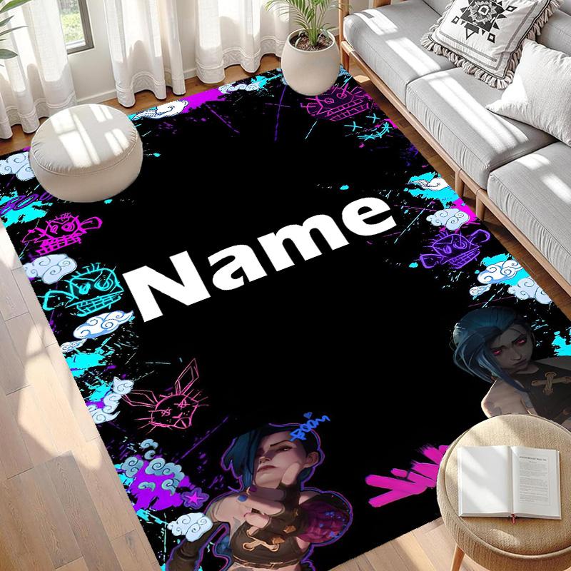 Custom Name Personalized Jinx Print Carpet, Versatile Home Decor Rug, for Playroom, Apartment, Balcony, Entryway, Hallway Gift