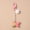 Cute Resin Butterfly Keychain Women Girls Flower Key Ring Pendant for Handbag Charms DIY Key Chain Jewelry Gifts