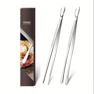 Pinces alimentaires en acier inoxydable 12 pouces Pinces de cuisine pour barbecue pour cuisiner, griller et camper