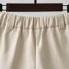 Women Summer Shorts High Waist Suit Shorts Straight Loose Thin Elastic Waist Above Knee Length Pockets Soft OL Style Formal Business Shorts