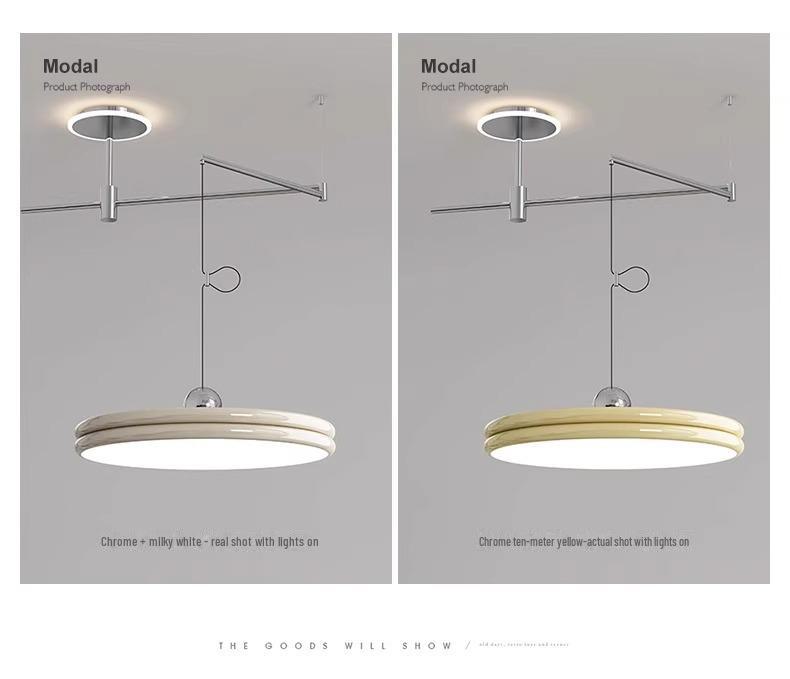 Modern UFO Chandelier: Adjustable Dining Room Light with Full Spectrum Eye Protection