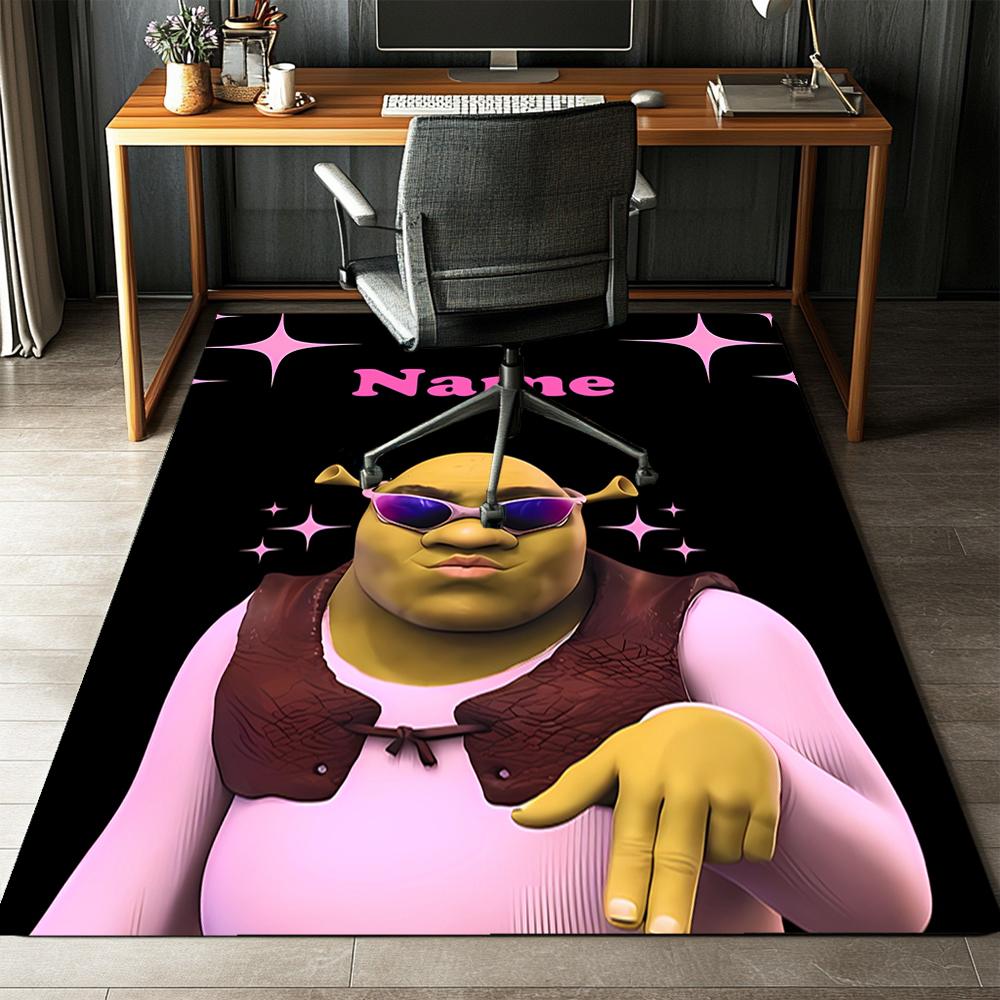 Benutzerdefinierter Name Shrek Bedruckter Teppich, Teppich für Bürostuhl Wohnzimmer Schlafzimmer Küche Raumdekoration Geschenke.