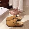Unisex Retro Cork Slippers: Closed-Toe, Casual, Outdoor, Slip-On Shoes for Couples.
