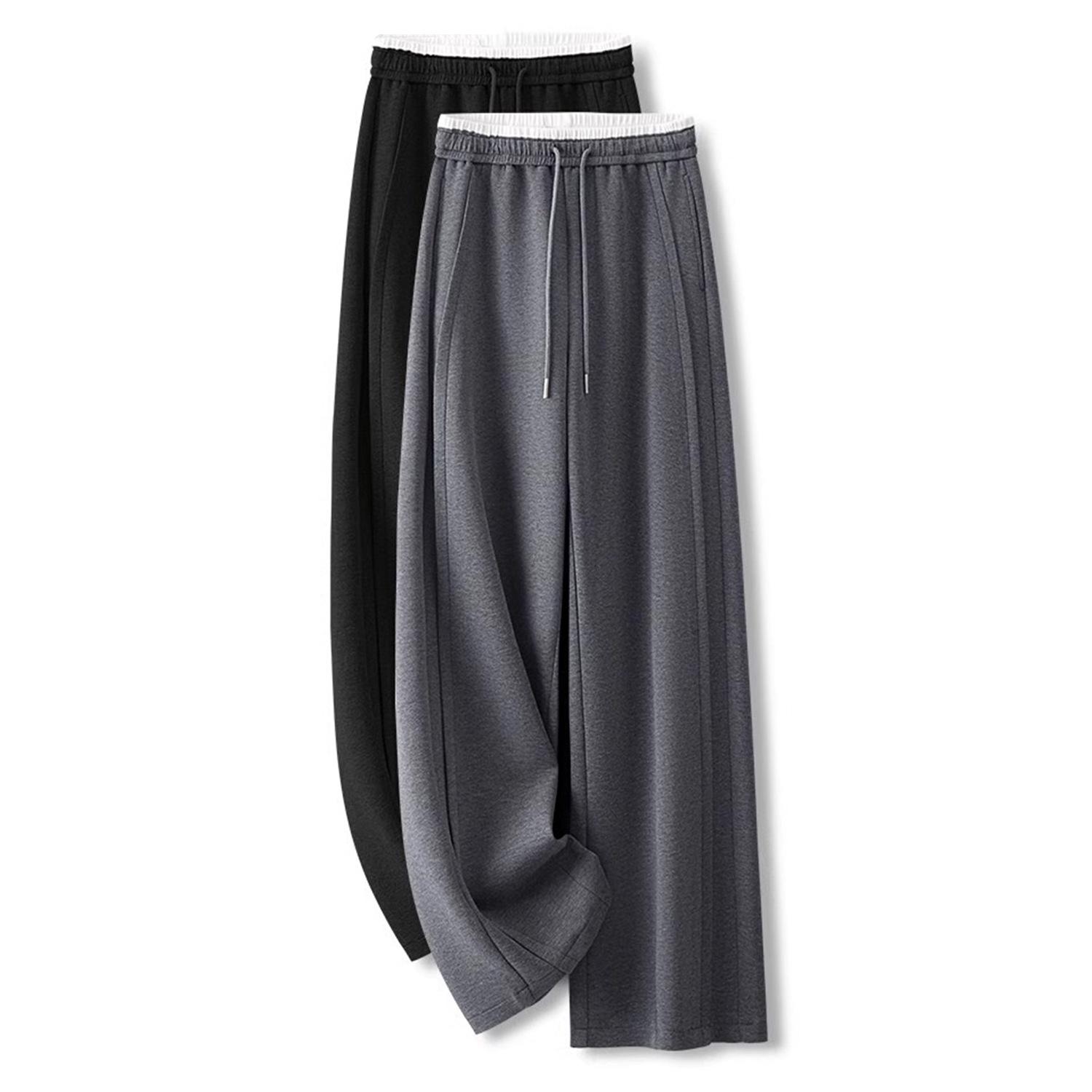 

Women s 2025 Drawstring High Elastic Waist Wide-Leg Sweatpants - Loose, Slimming, Straight-Leg Casual Pants for Spring/Autumn L