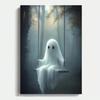 Retro Halloween Ghost Poster Art - Home Decor