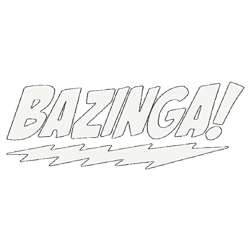 Black T Shirt with Bazinga Text and Lightning Design for Casual Wear