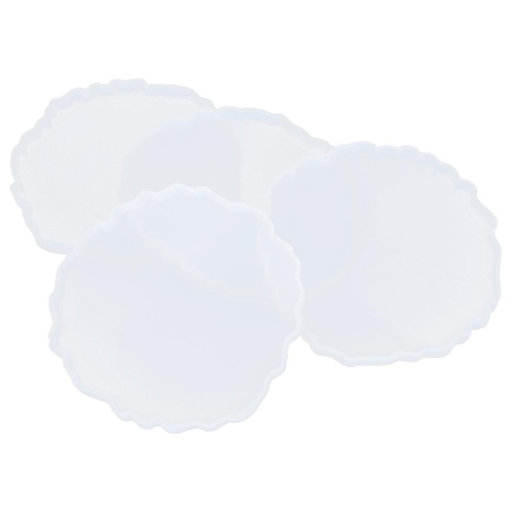 

4 шт. подставки под стаканы силиконовые комбинированные наборы DIY ручная работа хрустальные эпоксидные волнистые зеркальные облака формы