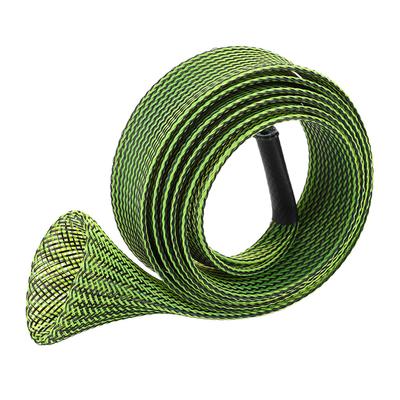 Braided Sleeve Expandable Casting Fishing Rod Pole Cover Protector (Black Yellow)