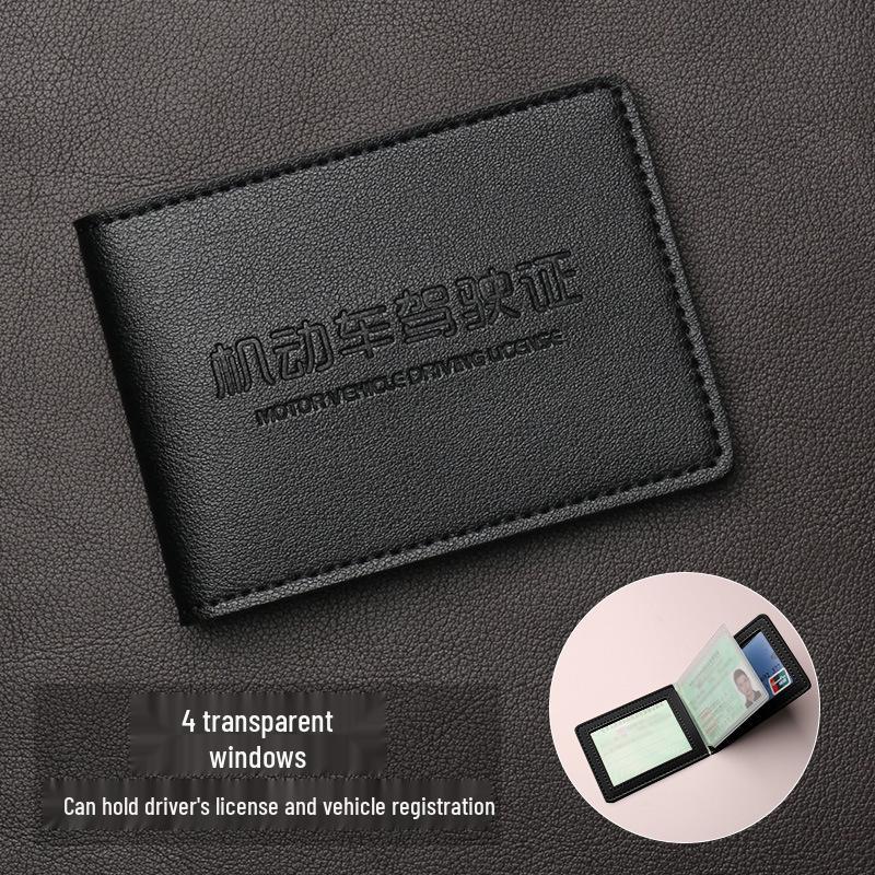 Men's Leather Dual Card Holder & Driving License Sleeve