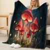 Flannel Blanket, Mushroom Series Anti-pilling Soft Throw, Warm & Skin-friendly, All Seasons Use, Ideal for Home, Sofa Naps, Christmas & Halloween