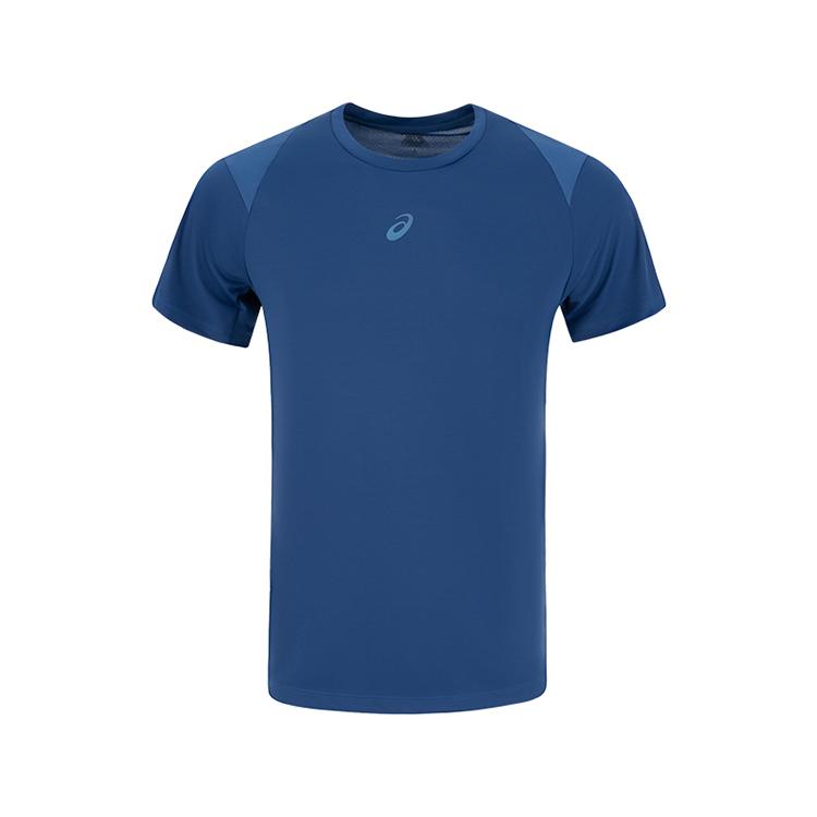 

Asics Логотип серии Sports Lifestyle Влагоотводящая Устойчивая к УФ-излучению Защита от солнца Футболка с коротким рукавом и круглым вырезом для бега Мужские топы Темно-синий 2011D336-400 M