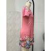 Women Floral Print V Neck Short Sleeve High Waist Fitted Bodycon Midi Dress