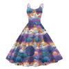 Children's Fashion Casual Christmas Print Sexy Off-the-shoulder Punk Retro Dress